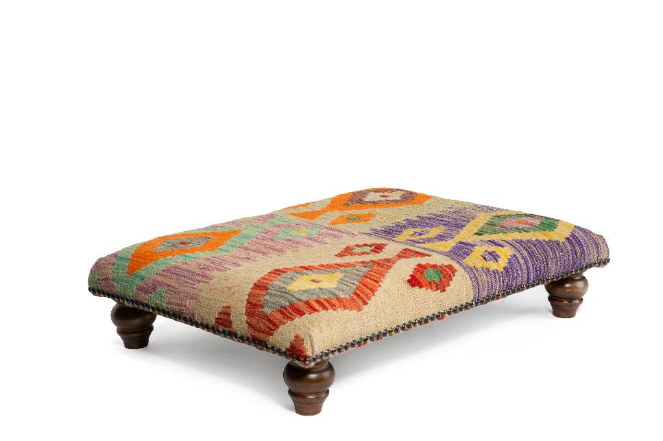Unique colourful large rectangle foot stool